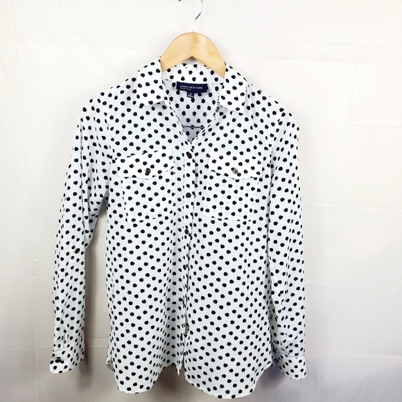 Jones New York XS Button Down White Black - Picture 4 of 13
